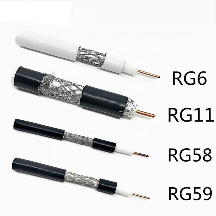 Coaxial Cable RG6 Quad Shield Video Cable Antenna Satellite TV Cable