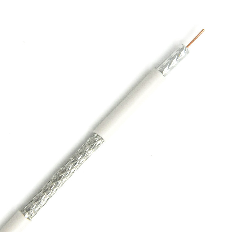 High Quality Coax 305M 75Ohm 60% Coverage 3GHz RG6/U Double Tri Quad Shield RG59 RG6 Coaxial Cable for CATV Matv