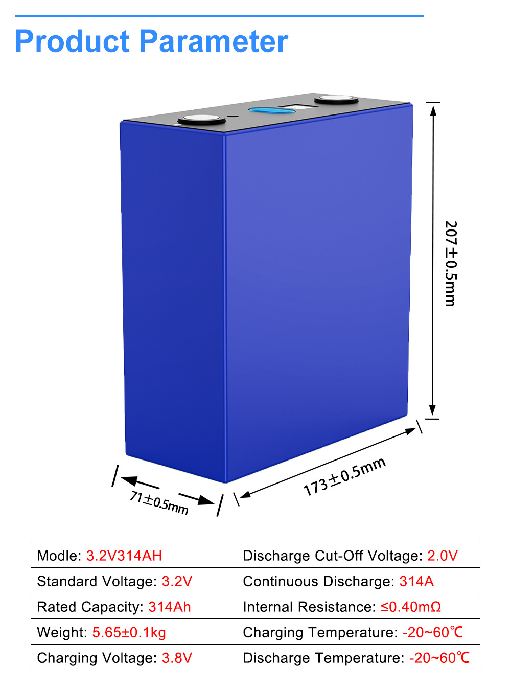 Hithium 300Ah 314Ah Prismatic Solar Lithium ion Batteries 3.2V LiFePO4 Battery Rechargeable Energy Storage Battery