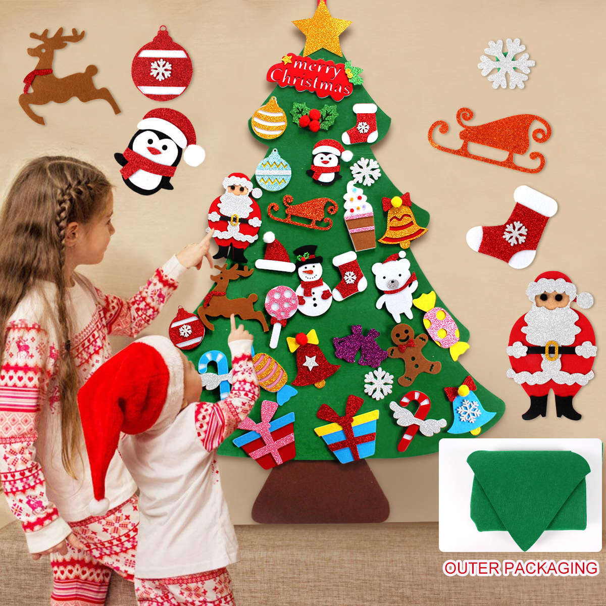 Wholesale of new handmade Christmas trees by manufacturers, children's DIY holiday atmosphere decorations, Christmas trees