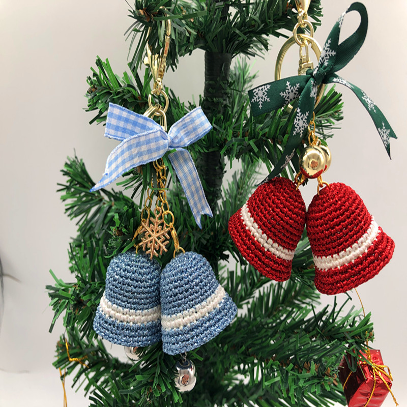 Promotional hot selling handmade knitted bells mall Christmas decorations Christmas tree decorations Christmas bells