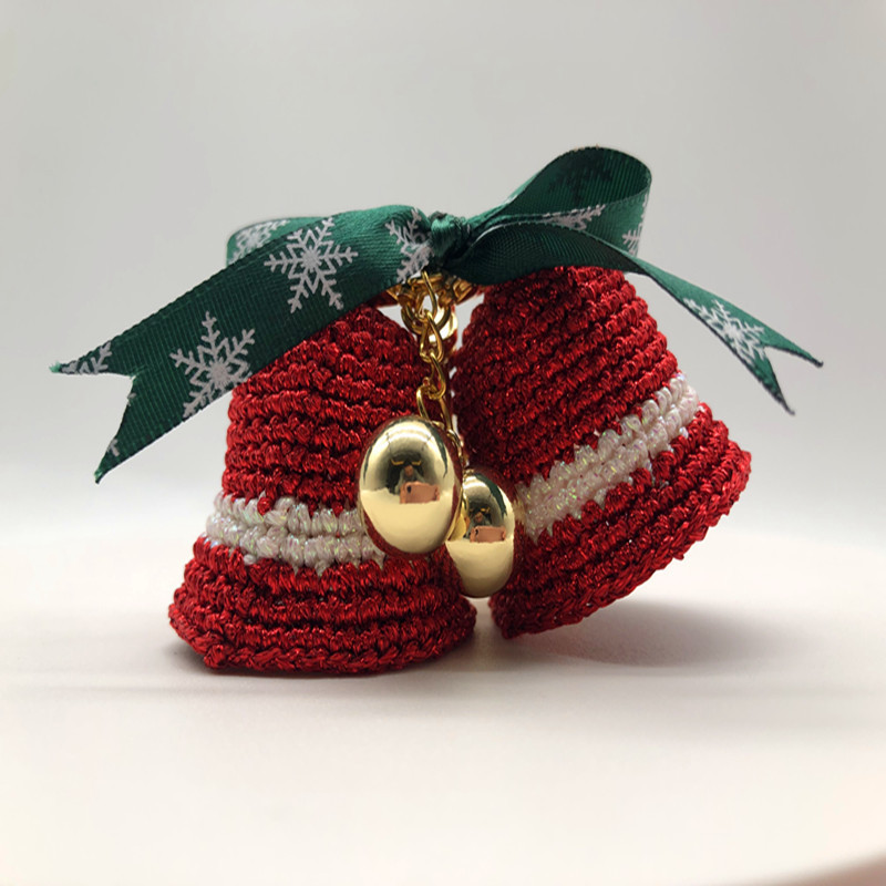 Promotional hot selling handmade knitted bells mall Christmas decorations Christmas tree decorations Christmas bells