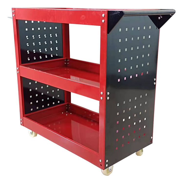 Best Selling Steel Tool Cabinet with wheels / 3 tiers metal  storage trolley cart movable tool chest with spile