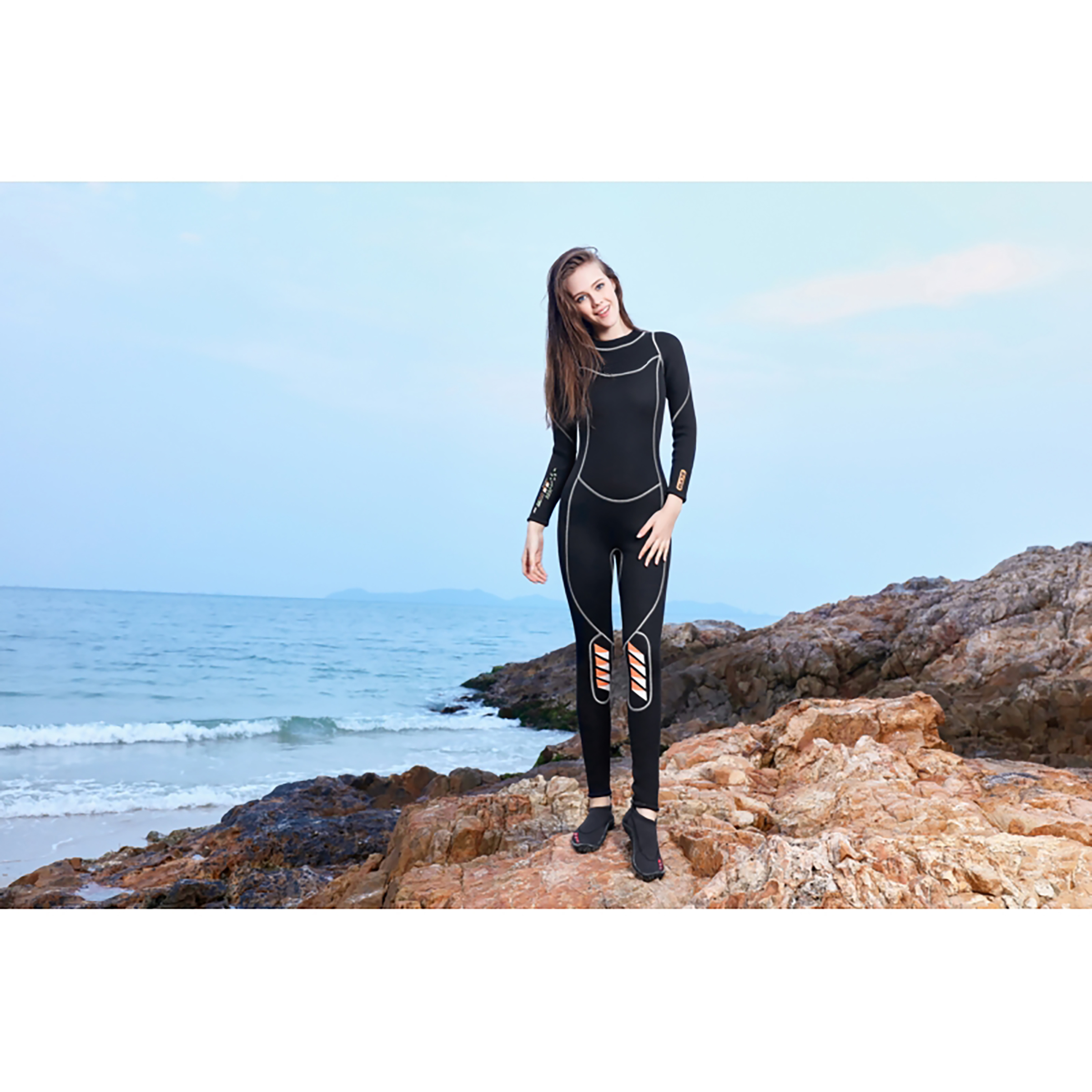 fashion 3mm 5mm 7mm womens zipper plastic two piece size 6xl neoprene pattern durometer 7 scuba diving hooded wetsuit