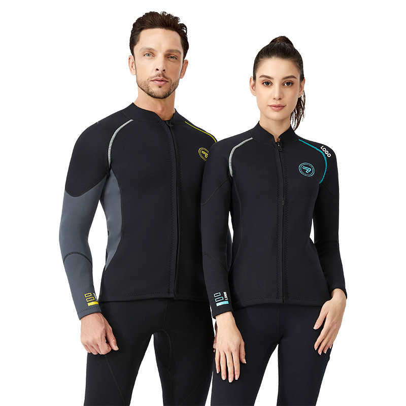 1.5mm hot sale reasonable low price freediving wetsuit half women men kids retro long sleeve hood short surfing suit top