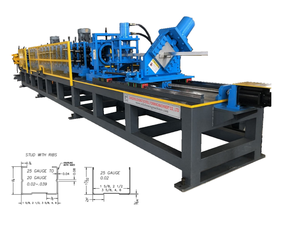 ZTRFM High Speed 70-100m/min light gauge steel 16 gauge metal stud and track  roll forming machine for drywall