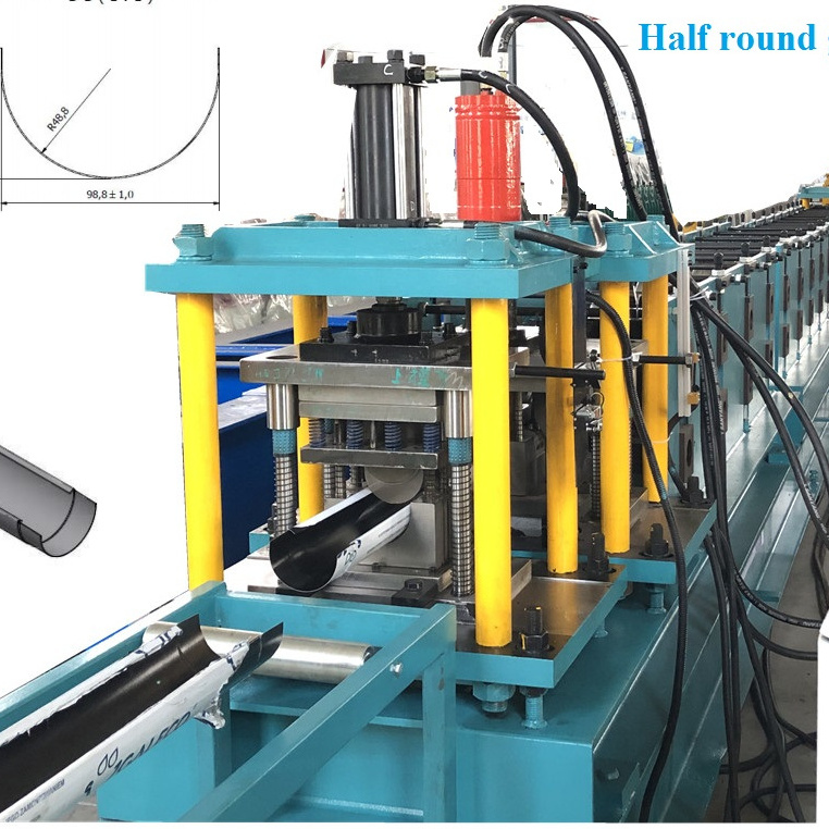 Full Automatic Half Round Gutter Roll Forming Machine provide customized gutter making machine