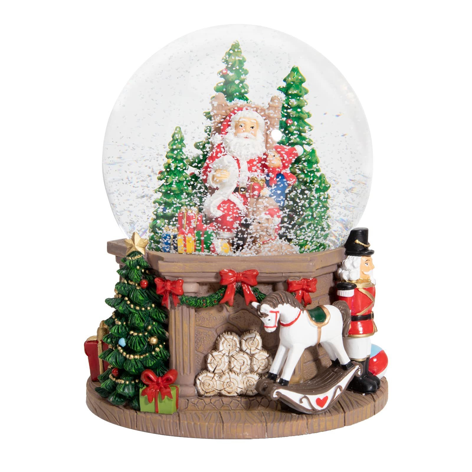 Snow Globe Christmas Musical - Santa Claus Christmas Tree Water Snowball 7 Colo light change music box Christmas Decoration