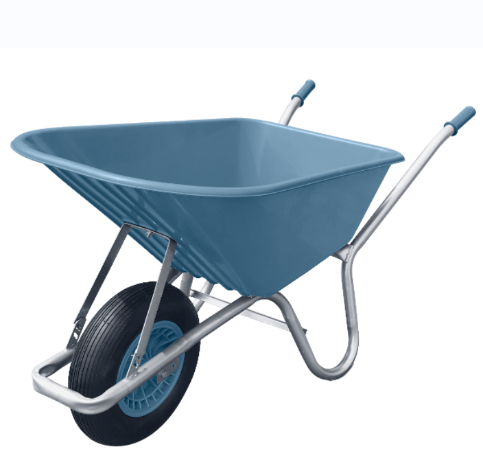 Heavy duty hot sale wheelbarrow WB6414P plastic tray  with PU WHEEL