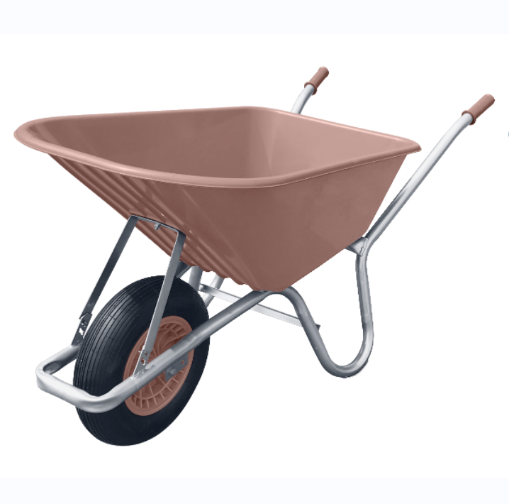 Heavy duty hot sale wheelbarrow WB6414P plastic tray  with PU WHEEL