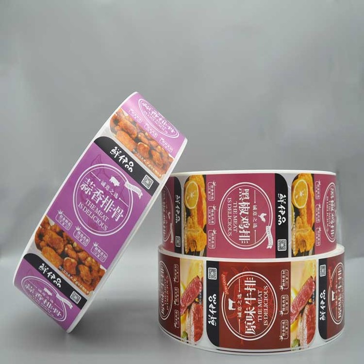 Custom Waterproof Synthetic Beef Meat Packaging Label Printing Frozen Food Label Sticker Bopp PE