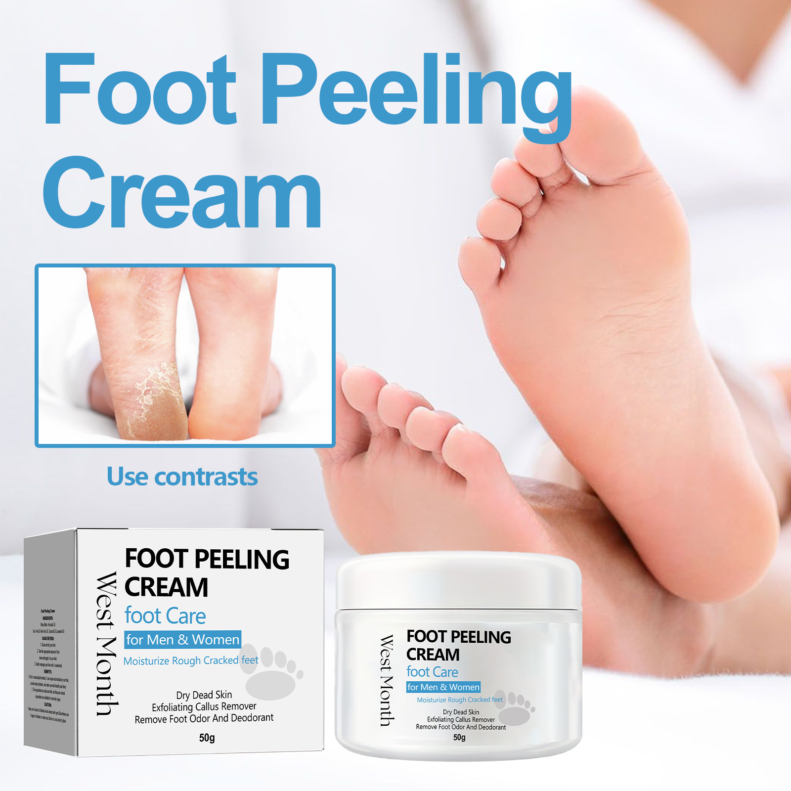 private label natural herbal moisturizing rough cracked feet remove foot odor deodorant exfoliating callus foot peeling cream