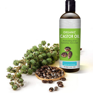 OEM Private label 100% pure Organic Black Castor oil 16oz 473ml BULK for hair and eyelashes growth