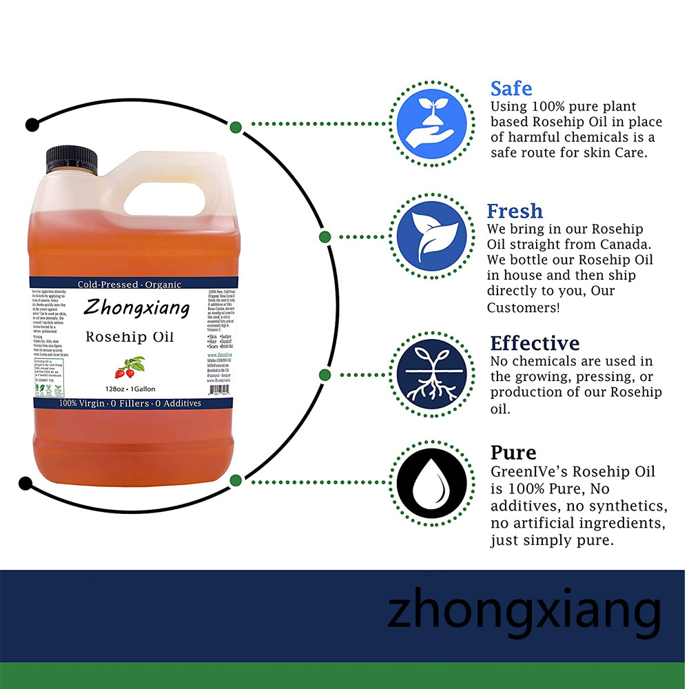 ZHONGXIANG - 100% Pure Organic Rosehip Oil for Face Nails Hair and Skin