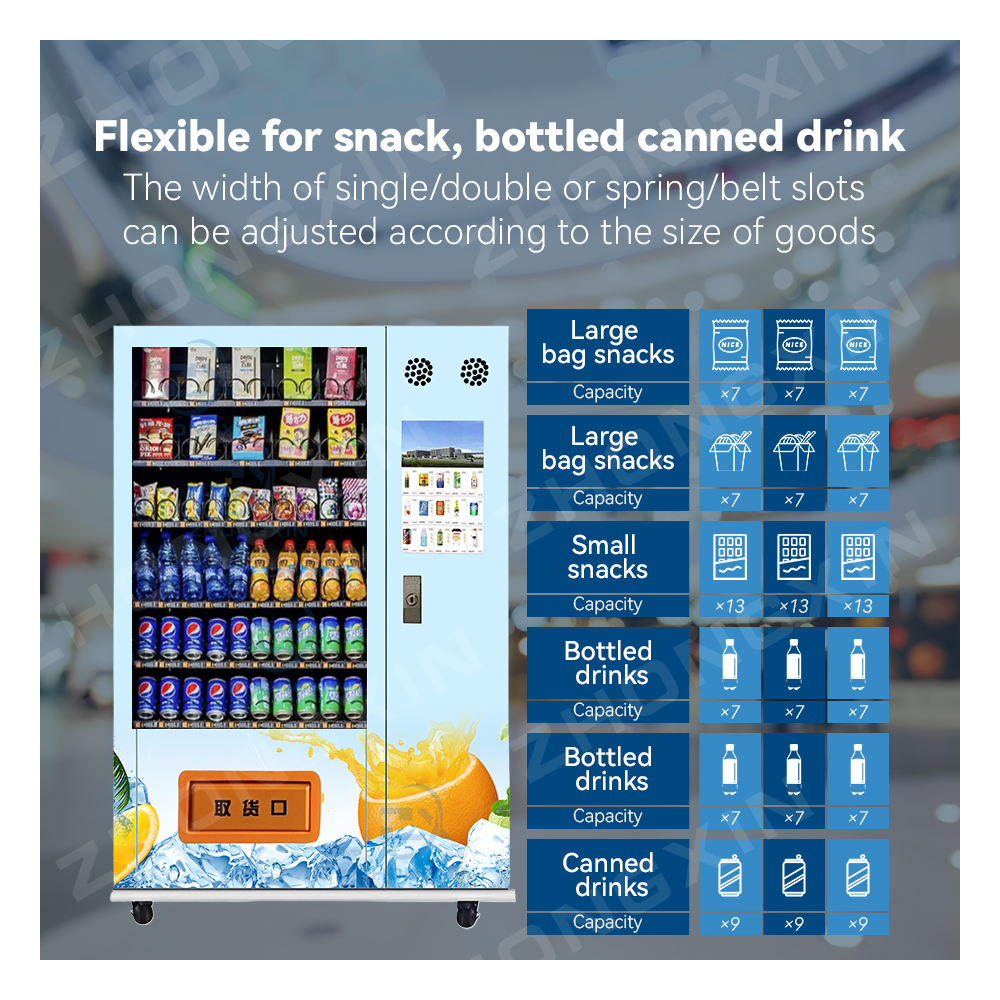 New Design Cold Drink Vending Machine With Large Capacity Pringles