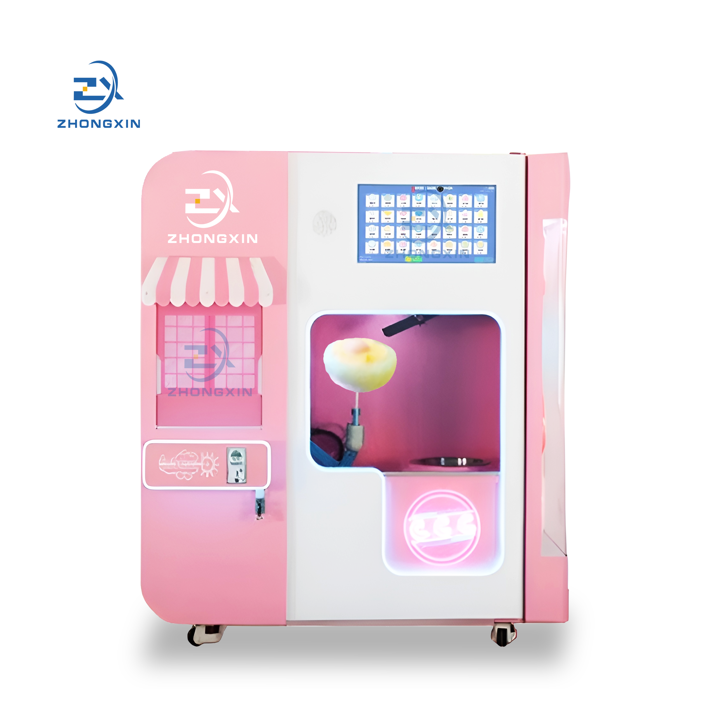 High Capacity cotton candy Vending Machine With Led Touch Screen Technology