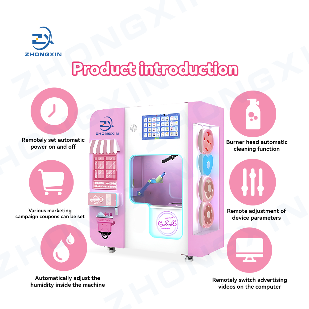 High Capacity cotton candy Vending Machine With Led Touch Screen Technology