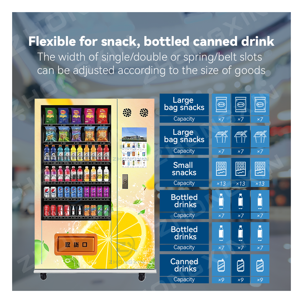 Soda Vending Machine Hot Selling 24 Hours Large Capacity Automatic Combo Snacks Drinks Food