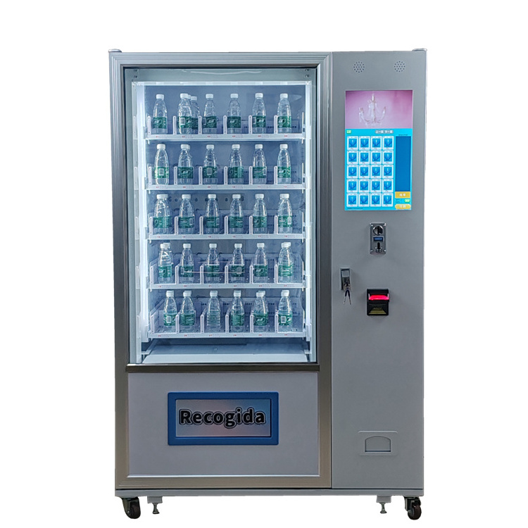 Vending machine with lifting table fresh food glass bottle beverage vending machine