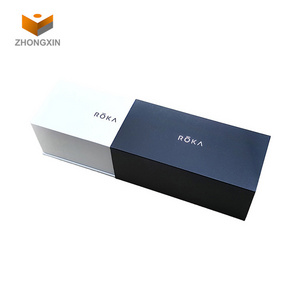 Custom printed white black eyewear case sunglasses box for packing rectangle sunglasses packaging boxes