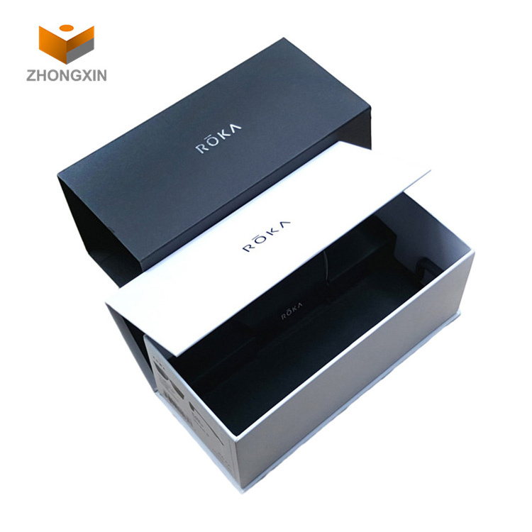 Custom Private Label Magnet White Paper Packaging Box Customized Optical Glasses Case For Women Luxury Oversized Sunglasses