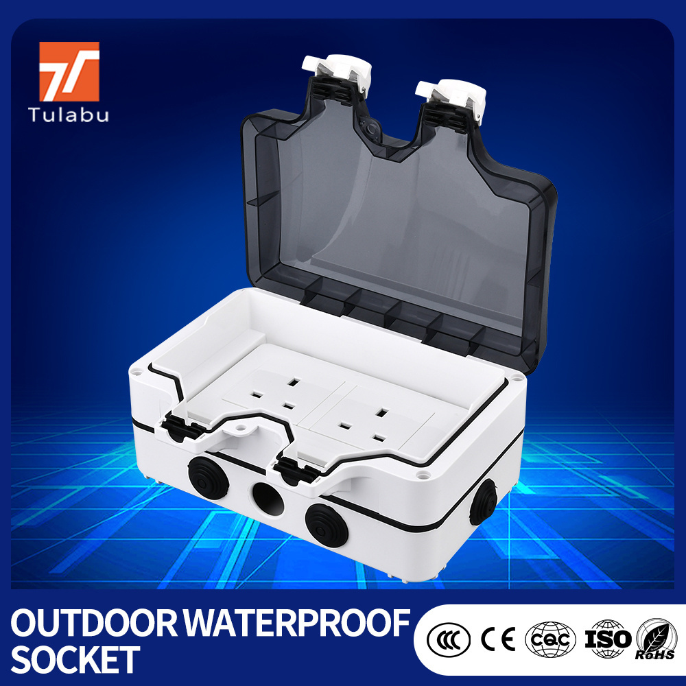 Tulabu Double Wall German Waterproof Electrical Box Cover 20A/40A/16A Maximum Current Outdoor Use Switches Boxes and Sockets