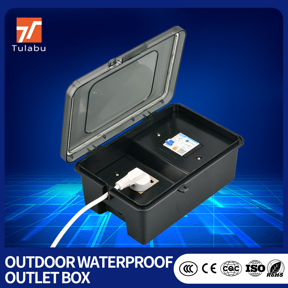 Tulabu IP66 2Gang Outdoor Weatherproof Socket Switch 10A Maximum Current Unidirectional BS Waterproof Box CE  Bathroom Garden