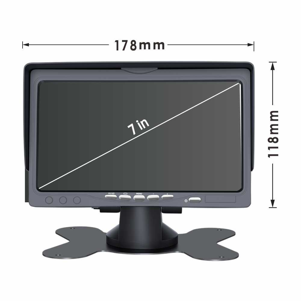 7 Inch VGA Small Size Screen BNC AV Input Tft LCD Display Monitor with Cross for Car Pc Cctv Ccd Camera