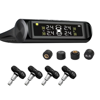 Solar Charged Tpms Internal/external Monitor Top Sell Tpms Tire Pressure Monitoring System With Hd Digital Color Lcd Display