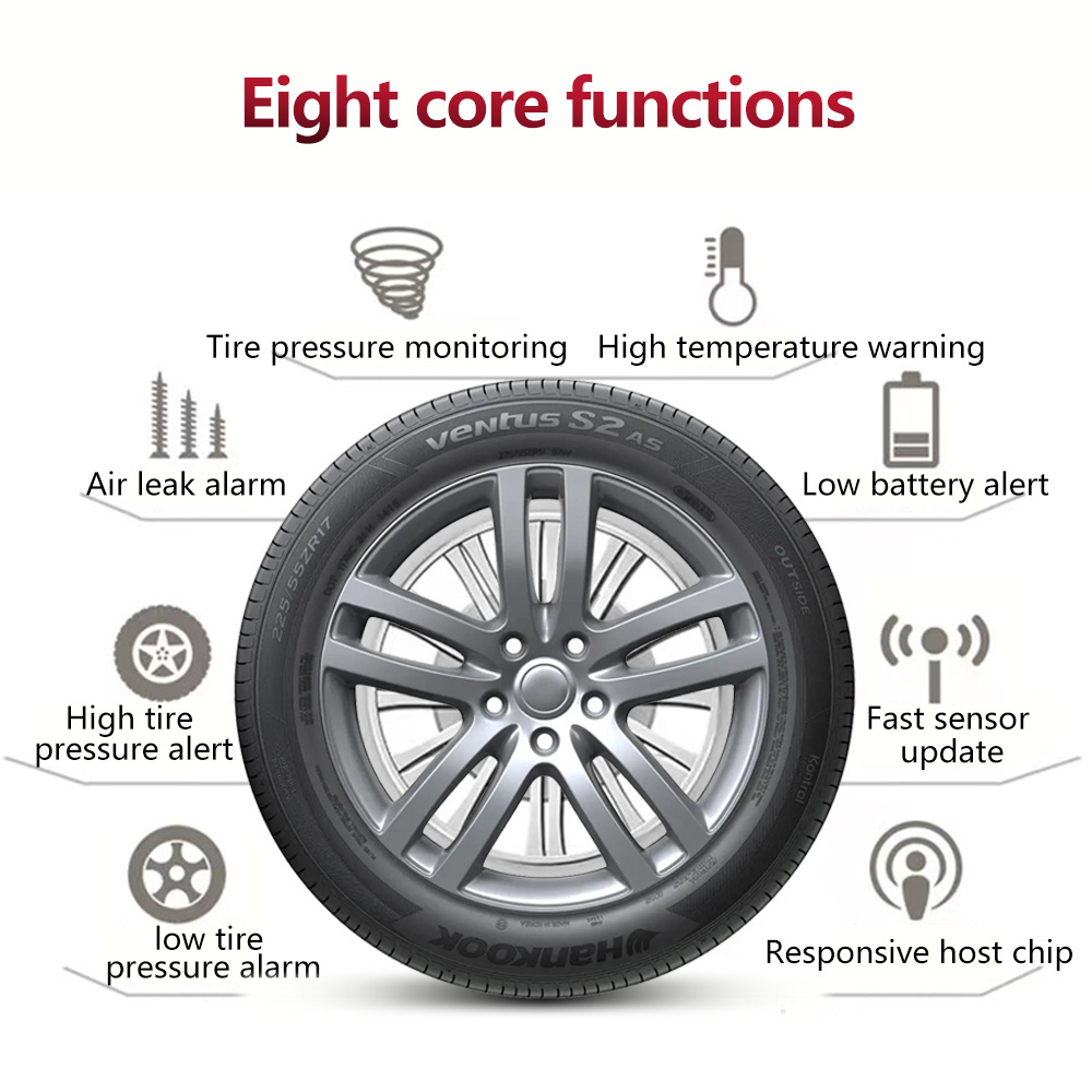 Factory Customizable 4-24 Wheels 1-15bar Tpms Truck Tire Pressure Monitoring System Wireless Solar Bus Trailer Rv Truck Tpms