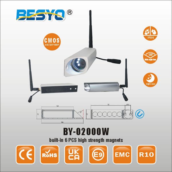 720P Fork Mounted Forklift Wireless Split Screen Wireless Forklift Camera System AHD Front Backup Camera Kit with Laser