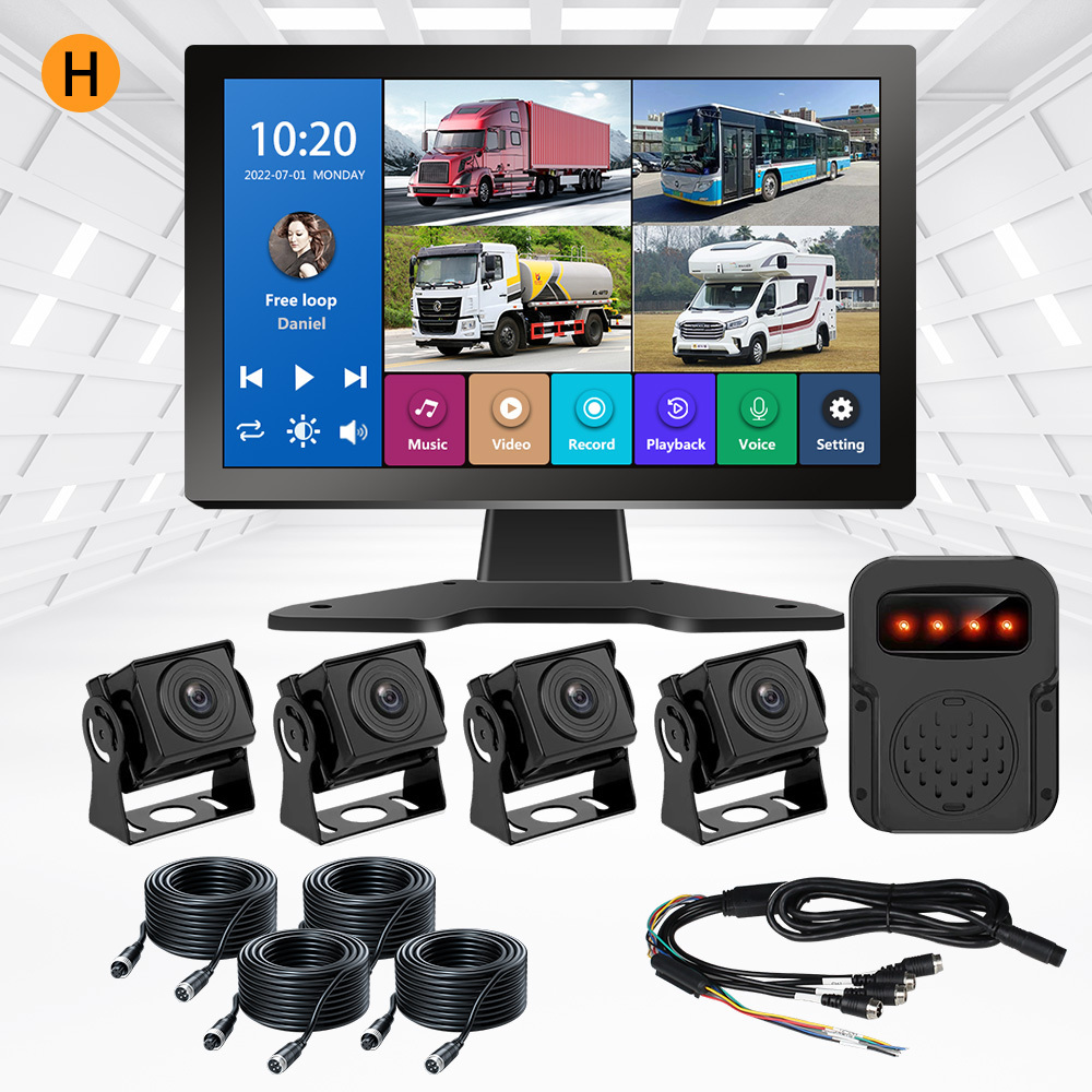 Touch Screen Car Security Camera System AI Blind Spot Mirrors Dash 360 Around View Monitor Anti-Theft Oil Mode for Trucks Bus