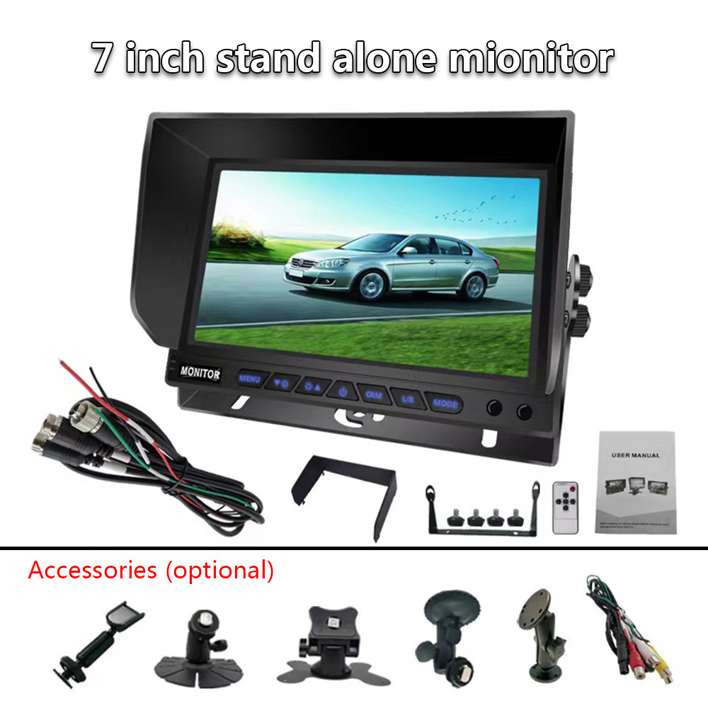 9 Inch Ahd Quad 4 Channels Split Screen Monitor with Video Recording Mp4 for Heavy Vehicle Backup Camera Parking Assist System