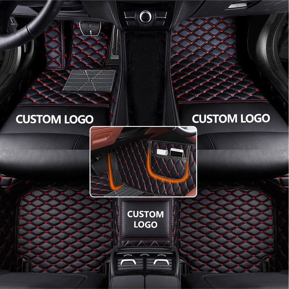 3D Car Mat 100% Fitment Interior Accessories Luxury PU Leather Custom 4 Pieces Rubber Carpet Mat Cover Car Floor Mats