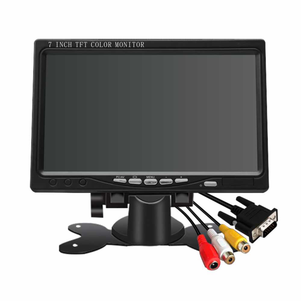 7 Inch VGA Small Size Screen BNC AV Input Tft LCD Display Monitor with Cross for Car Pc Cctv Ccd Camera