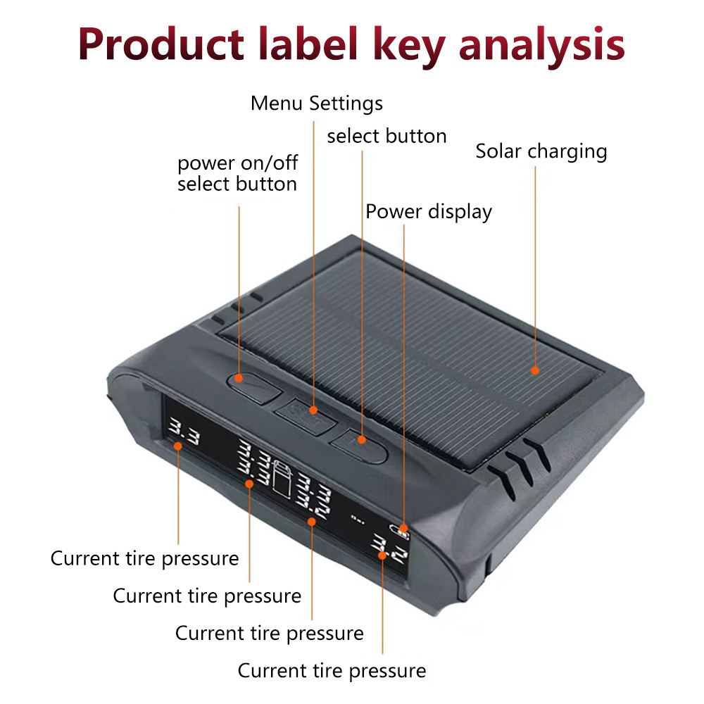 Hot Sale Sensor Tpms Universal Agricultural Tool 6 Wheels External Solar Car Tpms Tire Pressure Monitoring System for Truck Rv