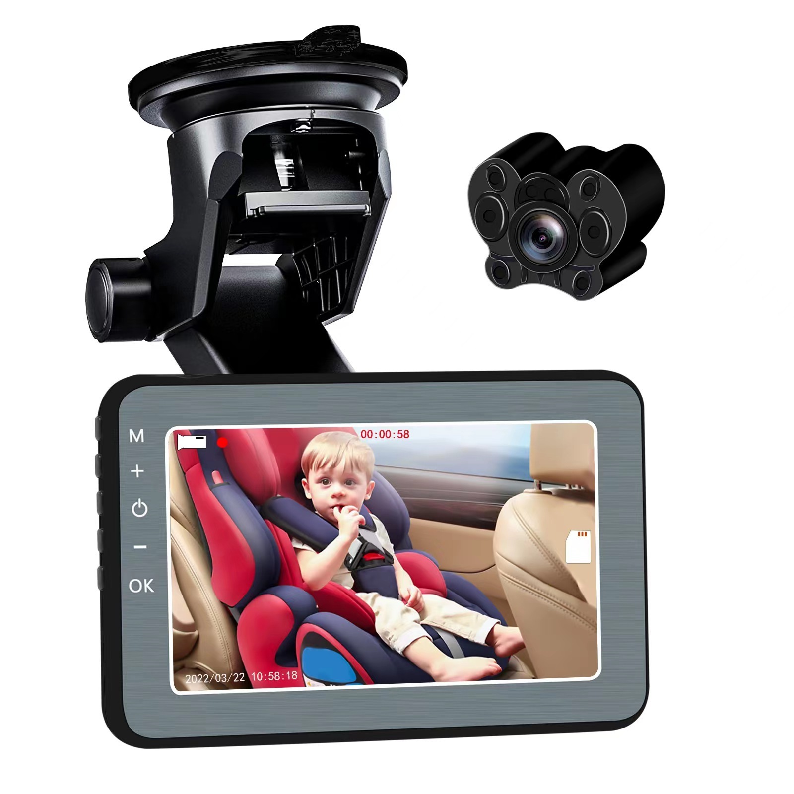 Amazon Hot Selling 2023 5inch Car Baby Mirror Monitor Back Seat Baby Car Camera Monitoring Video for Viewing Baby