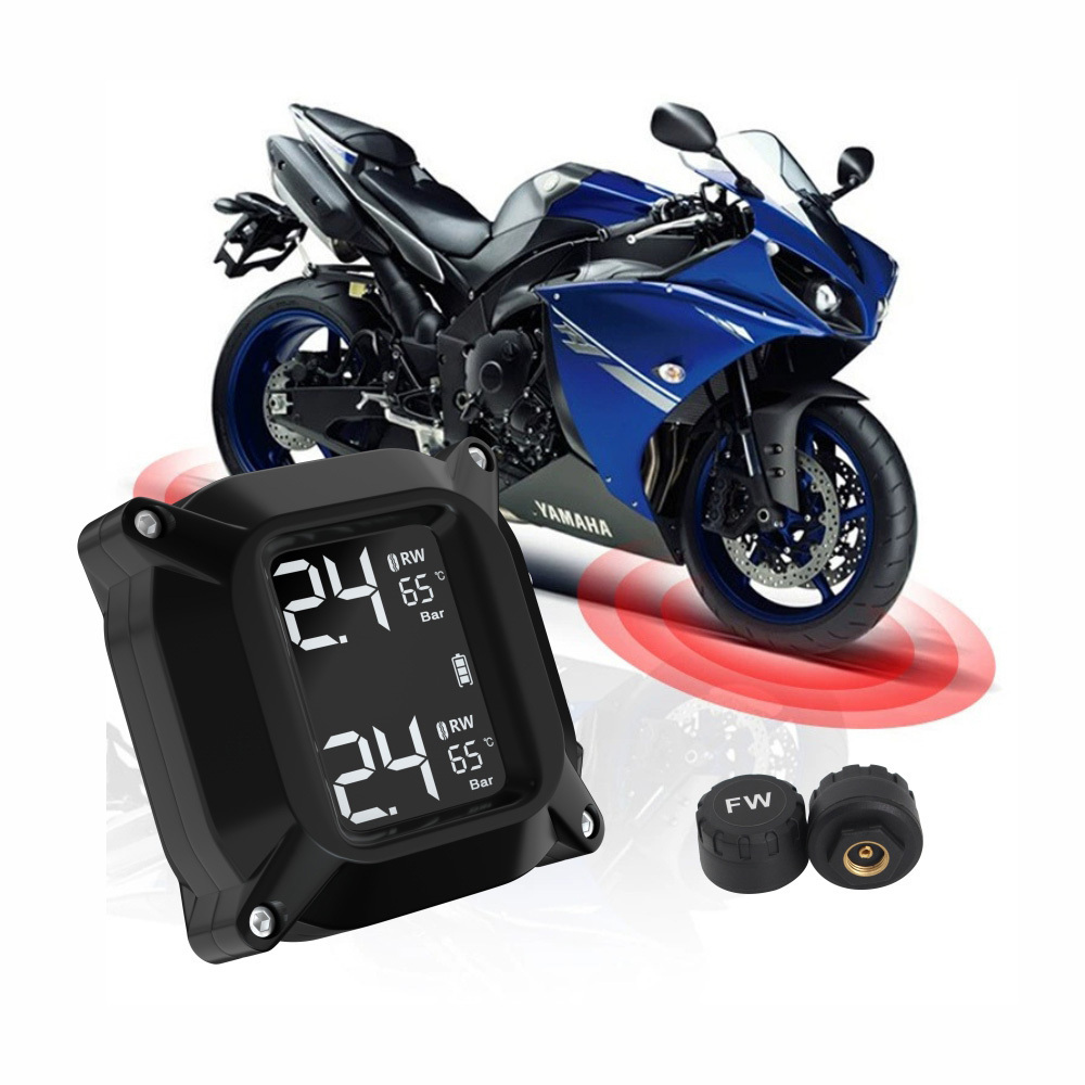 Smart Wireless Digital Motorcycle Tire Pressure Gauge Tpms Moto Tire Monitor Solar External Tpms Sensor for Motorcycle