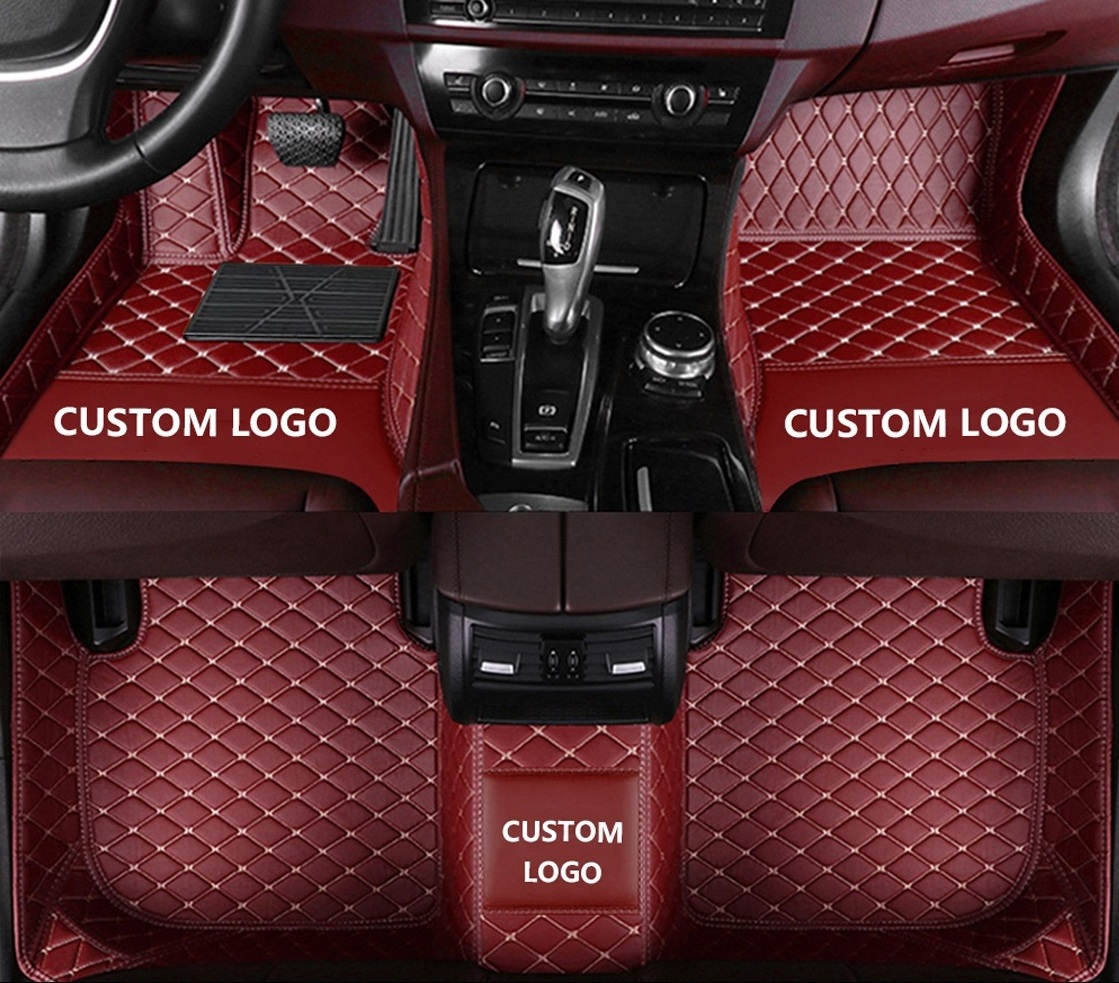 3D Car Mat 100% Fitment Interior Accessories Luxury PU Leather Custom 4 Pieces Rubber Carpet Mat Cover Car Floor Mats