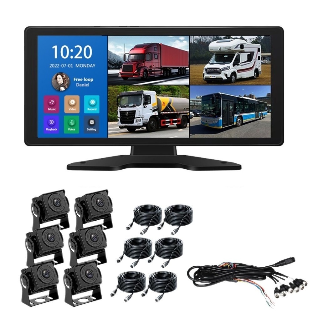 Touch Screen Car Security Camera System AI Blind Spot Mirrors Dash 360 Around View Monitor Anti-Theft Oil Mode for Trucks Bus