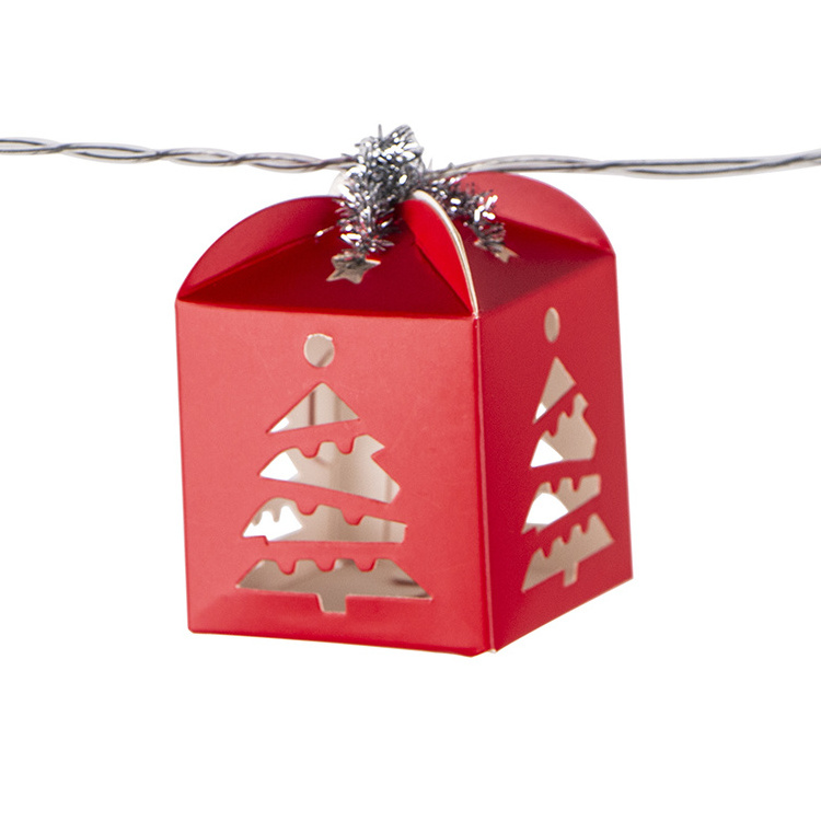 Battery Operated Paper Lantern Gift Box Novelty Lights String for Holiday Decoration