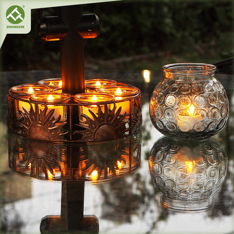 Set of 8 Solar Powered Candle Outdoor Flameless Amber LED Tea Light Candles