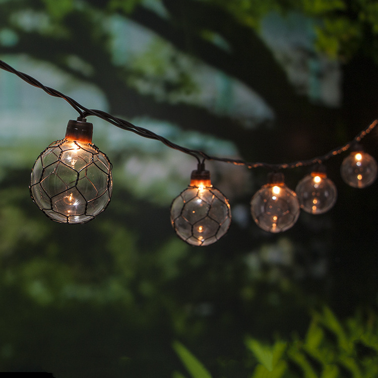 G60 Glass Bulb 110V Plug-in Outdoor Chicken Wire Bulb Holiday Decoration Patio String Light