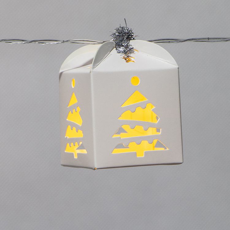 Battery Operated Paper Lantern Gift Box Novelty Lights String for Holiday Decoration