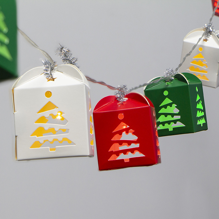 Battery Operated Paper Lantern Gift Box Novelty Lights String for Holiday Decoration