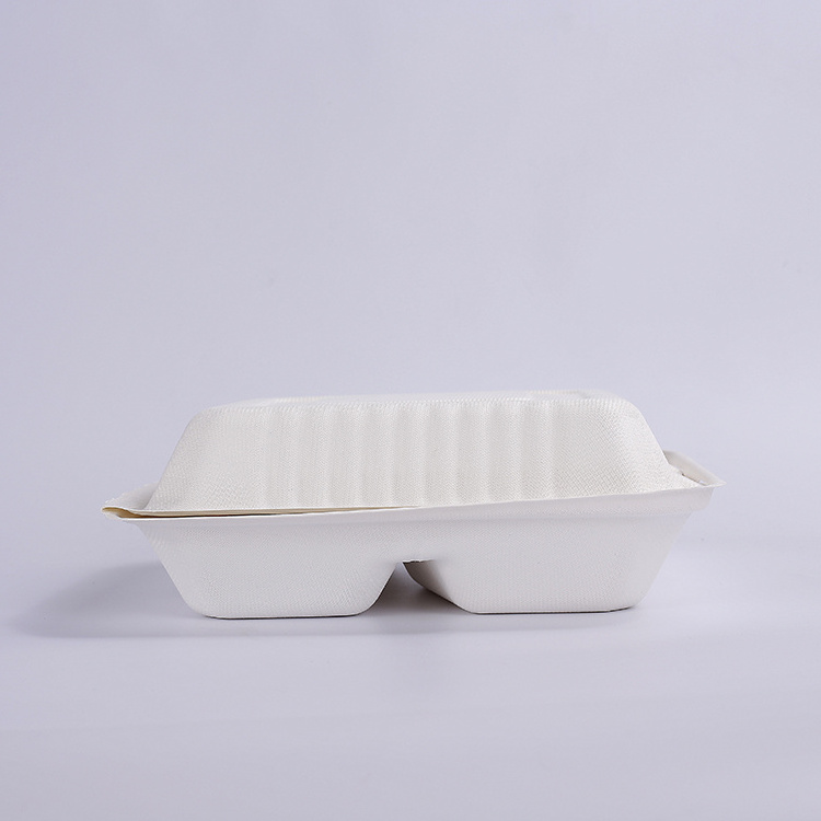 Biodegradable sugarcane bagasse food container Disposable Food Paper Lunch Boxes