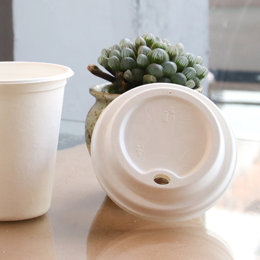 Factory Outlet Biodegradable Customized Disposable Coffee Cup 8 oz Bagasse Paper Cup with Lid