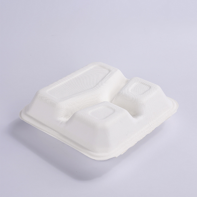 Biodegradable sugarcane bagasse food container Disposable Food Paper Lunch Boxes