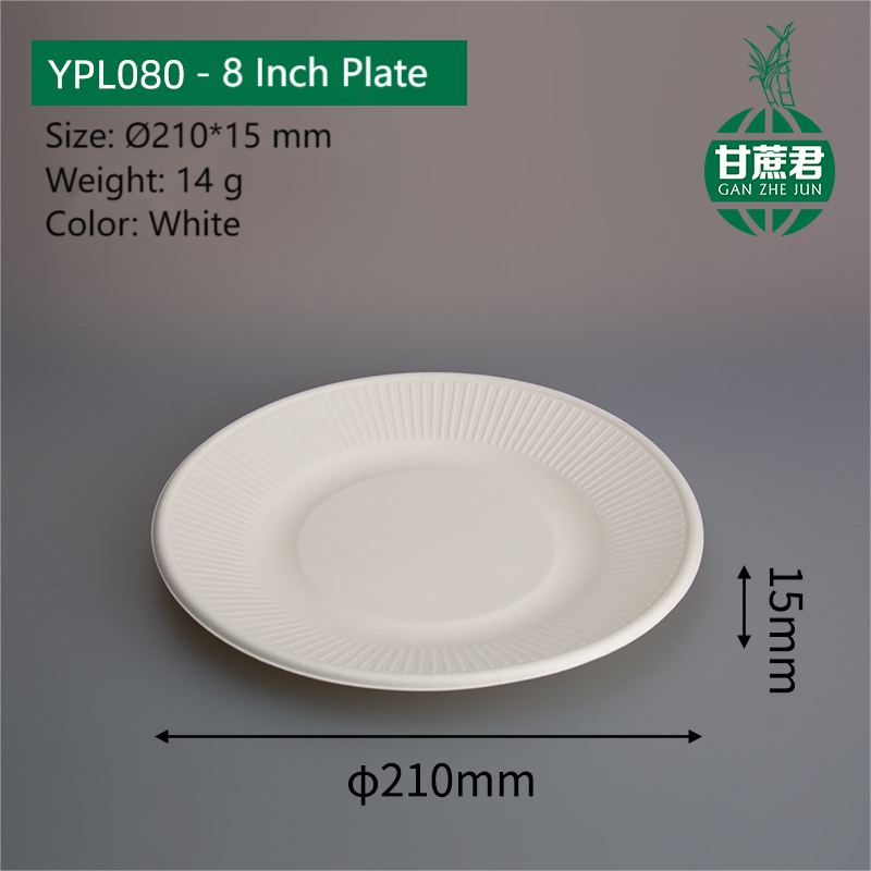 Free Samples 8 Inch Colorful Christmas Bagasse Plates Disposable Compostable Cake Plates Birthday Party Dishes Plates