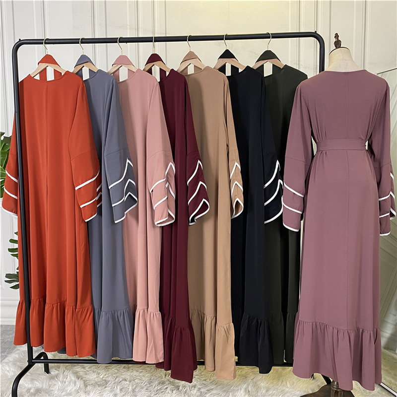 2023 New Fashion low price satin silk modest Dubai Cotton Foshan Ethnic Clothing traditional occasion Women Muslim Dress Abaya